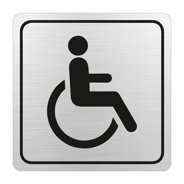 Parrot Sign Symbolic 150x150mm Black Printed Disabled Toilet Sign On Brushed Aluminum Acp - image 01