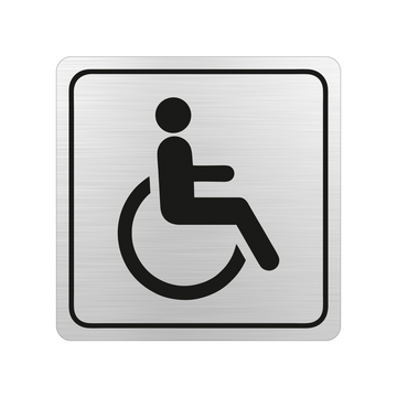 Image of Sign Symbolic 150*150Mm Black Printed Disabled Toilet Sign On Brushed Aluminum Acp