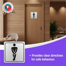 Parrot Sign Symbolic 150x150mm Black Printed Gents Toilet Sign On Brushed Aluminum Acp - image 02