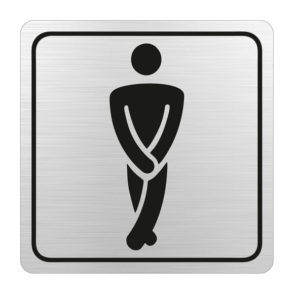 Parrot Sign Symbolic 150x150mm Black Printed Gents Toilet Sign On Brushed Aluminum Acp - image 03