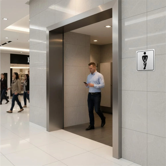 Parrot Sign Symbolic 150x150mm Black Printed Gents Toilet Sign On Brushed Aluminum Acp - image 04