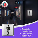 Parrot Sign Symbolic 150x150mm Black Printed Gents Toilet Sign On Brushed Aluminum Acp - image 05