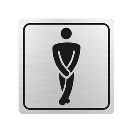 Image of Sign Symbolic 150*150Mm Black Printed Gents Toilet Sign On Brushed Aluminum Acp