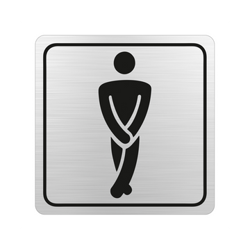 Image of Sign Symbolic 150*150Mm Black Printed Gents Toilet Sign On Brushed Aluminum Acp