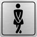 Parrot Sign Symbolic 150x150mm Black Printed Ladies Toilet Sign On Brushed Aluminum Acp - image 03