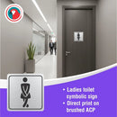 Parrot Sign Symbolic 150x150mm Black Printed Ladies Toilet Sign On Brushed Aluminum Acp - image 05