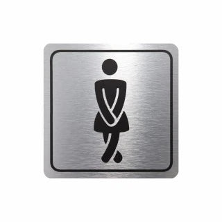 Parrot Sign Symbolic 150x150mm Black Printed Ladies Toilet Sign On Brushed Aluminum Acp - image 06