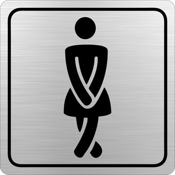 Parrot Sign Symbolic 150x150mm Black Printed Ladies Toilet Sign On Brushed Aluminum Acp - image 01