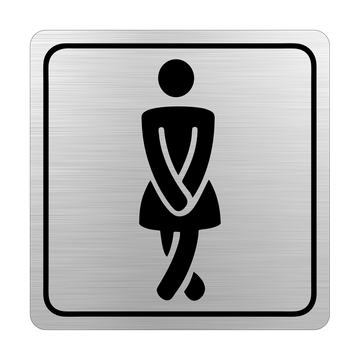 Image of Sign Symbolic 150*150Mm Black Printed Ladies Toilet Sign On Brushed Aluminum Acp