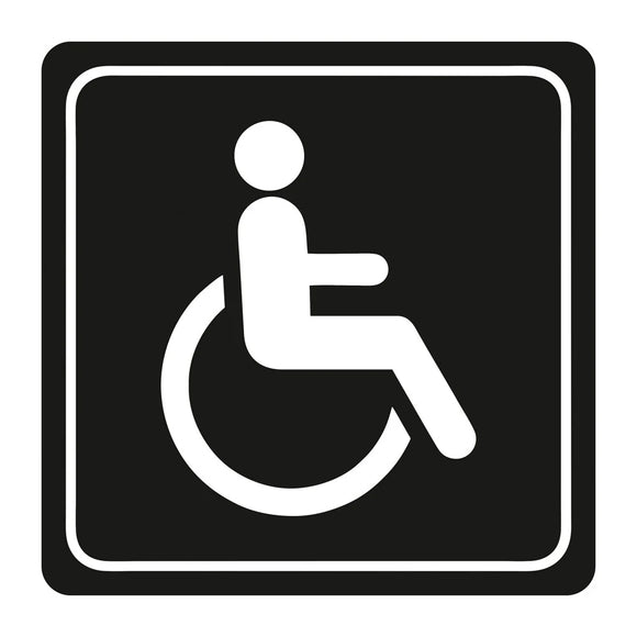 Parrot Sign Symbolic 150x150mm Black Printed Disabled Toilet Sign On White Acp - image 02