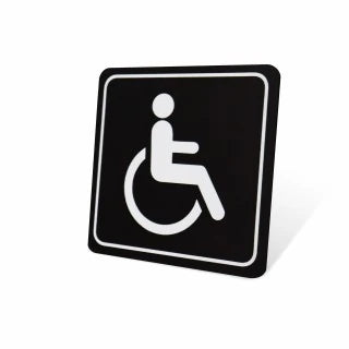 Parrot Sign Symbolic 150x150mm Black Printed Disabled Toilet Sign On White Acp - image 04