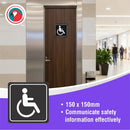 Parrot Sign Symbolic 150x150mm Black Printed Disabled Toilet Sign On White Acp - image 07