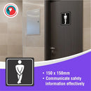 Parrot Sign Symbolic 150x150mm Black Printed Gents Toilet Sign On White Acp - image 01