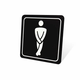 Parrot Sign Symbolic 150x150mm Black Printed Gents Toilet Sign On White Acp - image 03