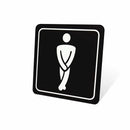 Parrot Sign Symbolic 150x150mm Black Printed Gents Toilet Sign On White Acp - image 03