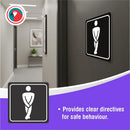 Parrot Sign Symbolic 150x150mm Black Printed Gents Toilet Sign On White Acp - image 05