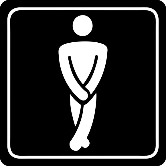 Parrot Sign Symbolic 150x150mm Black Printed Gents Toilet Sign On White Acp - image 06