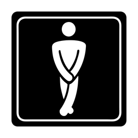 Image of Sign Symbolic 150*150Mm Black Printed Gents Toilet Sign On White Acp