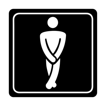 Image of Sign Symbolic 150*150Mm Black Printed Gents Toilet Sign On White Acp