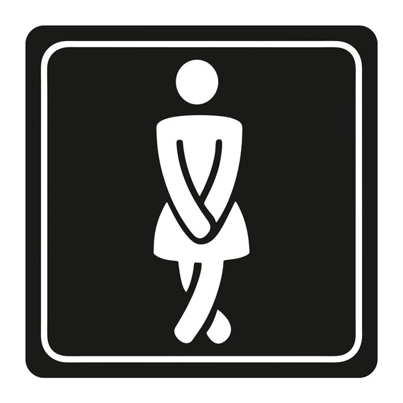 Parrot Sign Symbolic 150x150mm Black Printed Ladies Toilet Sign On White Acp - image 04