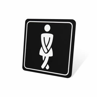 Parrot Sign Symbolic 150x150mm Black Printed Ladies Toilet Sign On White Acp - image 06