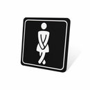 Parrot Sign Symbolic 150x150mm Black Printed Ladies Toilet Sign On White Acp - image 06
