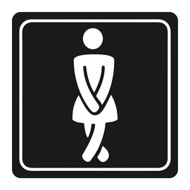 Parrot Sign Symbolic 150x150mm Black Printed Ladies Toilet Sign On White Acp - image 01
