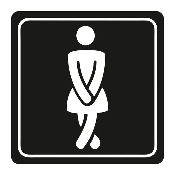 Parrot Sign Symbolic 150x150mm Black Printed Ladies Toilet Sign On White Acp - image 01