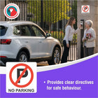 Parrot Sign Symbolic 150x150mm Red No Parking Sign On White Acp - image 04