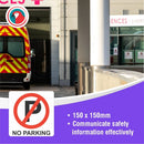 Parrot Sign Symbolic 150x150mm Red No Parking Sign On White Acp - image 05