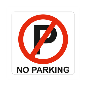 Image of Sign Symbolic 150*150Mm Red No Parking Sign On White Acp