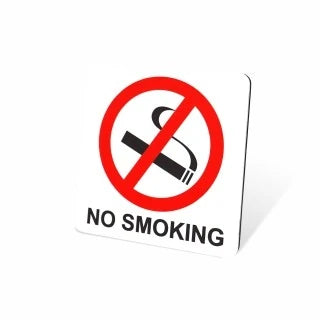 Parrot Sign Symbolic 150x150mm Red No Smoking Sign On White Acp - image 05
