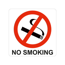 Image of Sign Symbolic 150*150Mm Red No Smoking Sign On White Acp