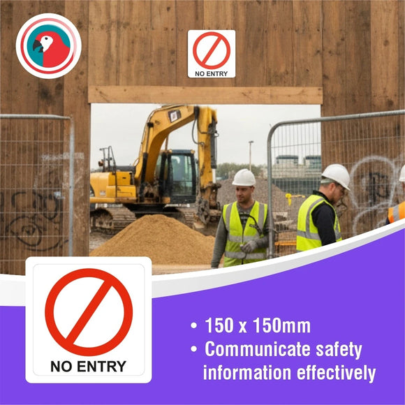 Parrot Sign Symbolic 150x150mm Red No Entry Sign On White Acp - image 05