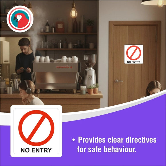 Parrot Sign Symbolic 150x150mm Red No Entry Sign On White Acp - image 06