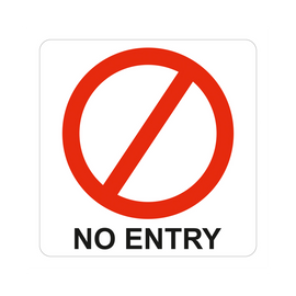 Image of Sign Symbolic 150*150Mm Red No Entry Sign On White Acp