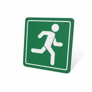 Parrot Sign Symbolic 150x150mm Green Running Man Sign On White Acp - image 02