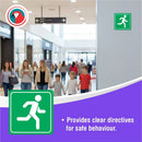 Parrot Sign Symbolic 150x150mm Green Running Man Sign On White Acp - image 04