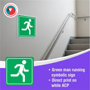 Parrot Sign Symbolic 150x150mm Green Running Man Sign On White Acp - image 05
