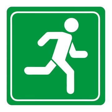 Parrot Sign Symbolic 150x150mm Green Running Man Sign On White Acp - image 01