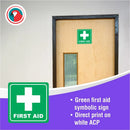 Parrot Sign Symbolic 150x150mm Green First Aid Sign On White Acp - image 04