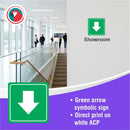 Parrot Sign Symbolic 150x150mm Green Arrow Sign On White Acp - image 06