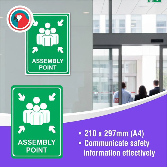Parrot Sign Symbolic 297x210mm Assembly Point Green On White Acp - image 05
