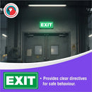 Parrot Symbolic Sign 150x300mm Exit Green On White Acp - image 02
