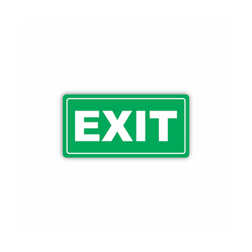 Image of Symbolic Sign 150*300Mm Exit Green On White Acp