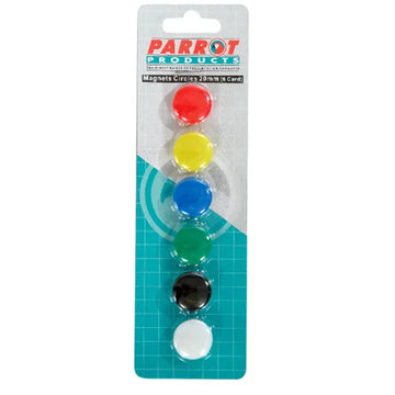 Parrot Magnets Circle 20mm (6/Card) Assorted - image 01