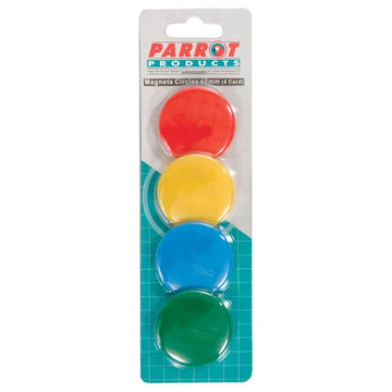 Parrot Magnets Circle 40mm (4/Card) Assorted - image 01