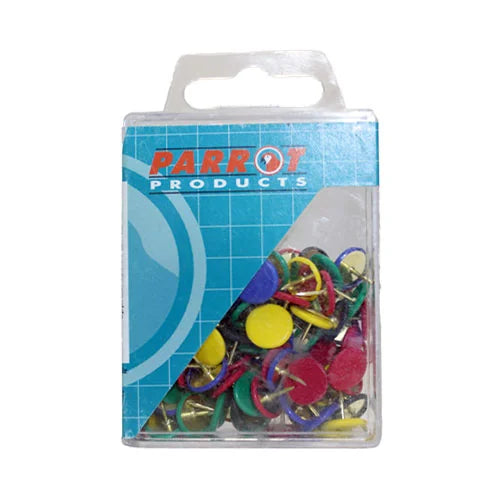 Parrot Drawing Pins Boxed Pack 100 Assorted - image 01