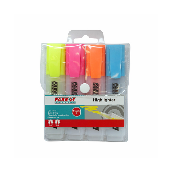 Image of Marker Highlighter Pouch 4 (Yellow-Pink-Blue-Orange)