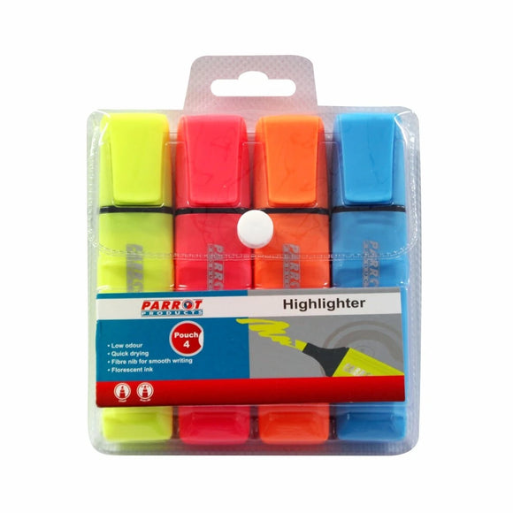 Parrot Marker Highlighter Pouch 4 (Yellow-Pink-Blue-Orange) - image 07